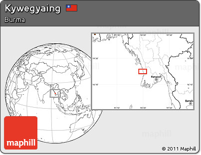 Blank Location Map of Kywegyaing