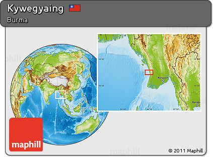 Physical Location Map of Kywegyaing