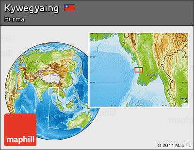 Physical Location Map of Kywegyaing