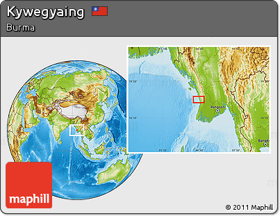Physical Location Map of Kywegyaing
