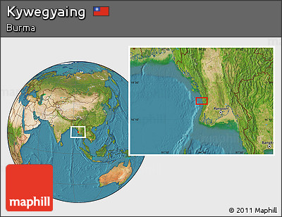 Satellite Location Map of Kywegyaing