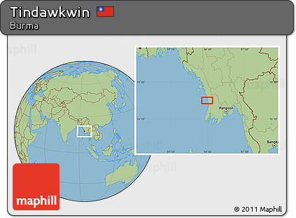 Savanna Style Location Map of Tindawkwin