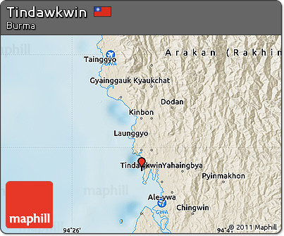 Shaded Relief Map of Tindawkwin