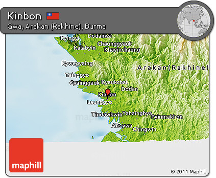 Physical Panoramic Map of Kinbon
