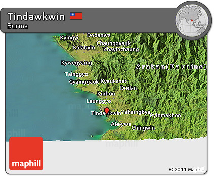Satellite Panoramic Map of Tindawkwin