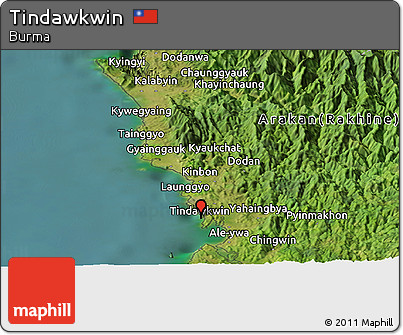 Satellite Panoramic Map of Tindawkwin