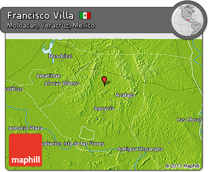 Physical 3D Map of Francisco Villa