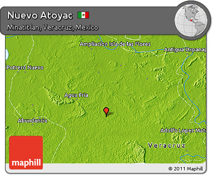 Physical 3D Map of Nuevo Atoyac
