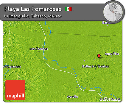 Physical 3D Map of Playa Las Pomarosas