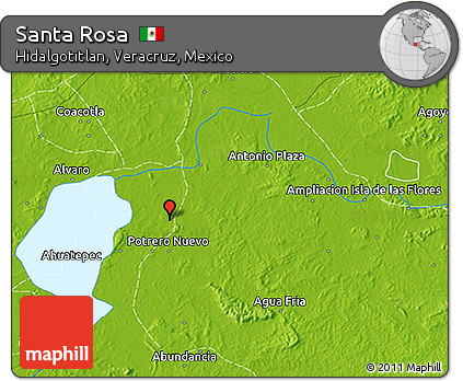 Physical 3D Map of Santa Rosa