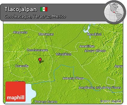 Physical 3D Map of Tlacojalpan