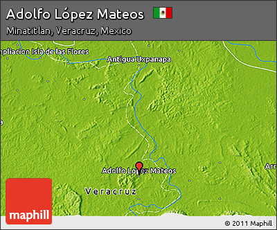 Physical 3D Map of Adolfo López Mateos