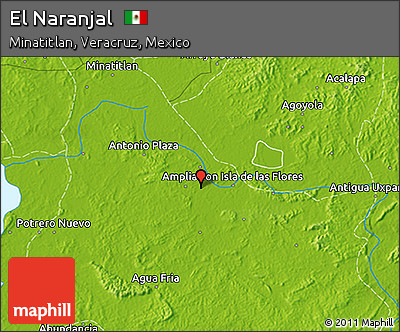 Physical 3D Map of El Naranjal