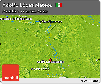 Physical 3D Map of Adolfo López Mateos