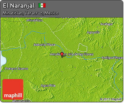 Physical 3D Map of El Naranjal