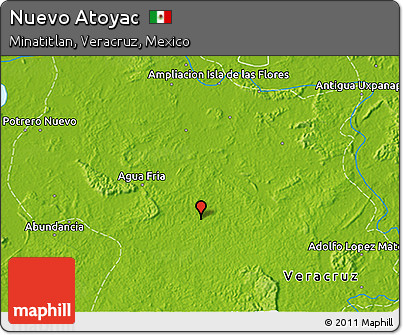 Physical 3D Map of Nuevo Atoyac