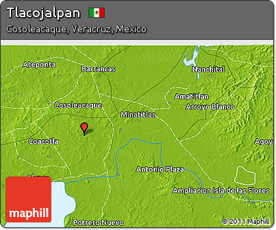 Physical 3D Map of Tlacojalpan