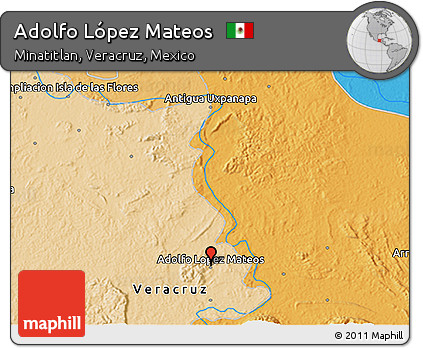 Political 3D Map of Adolfo López Mateos