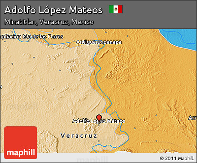 Political 3D Map of Adolfo López Mateos