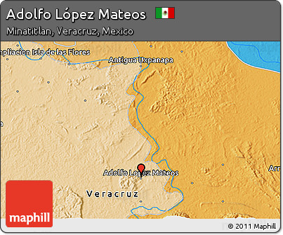 Political 3D Map of Adolfo López Mateos