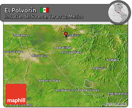 Satellite 3D Map of El Polvorín