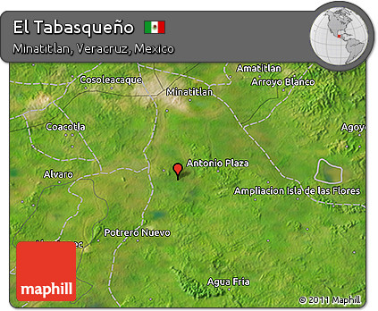 Satellite 3D Map of El Tabasqueño
