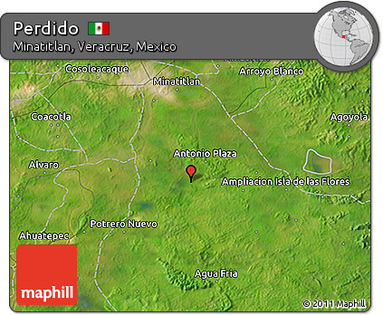 Satellite 3D Map of Perdido