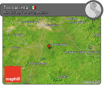 Satellite 3D Map of Tocoacinta