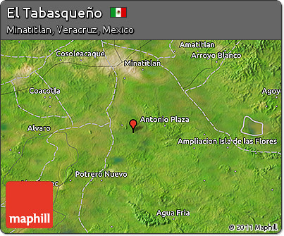 Satellite 3D Map of El Tabasqueño