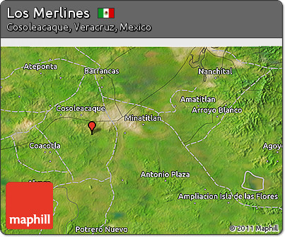 Satellite 3D Map of Los Merlines