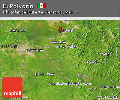 Satellite 3D Map of El Polvorín