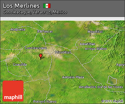 Satellite 3D Map of Los Merlines