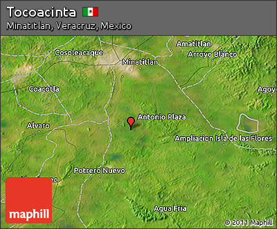 Satellite 3D Map of Tocoacinta