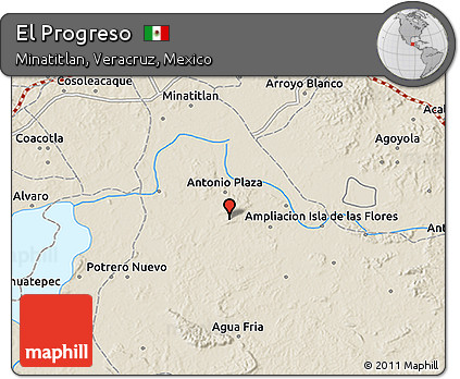 Shaded Relief 3D Map of El Progreso
