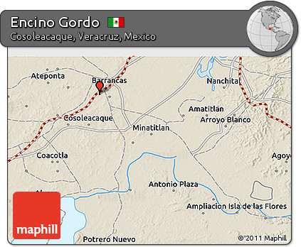 Shaded Relief 3D Map of Encino Gordo
