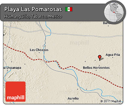 Shaded Relief 3D Map of Playa Las Pomarosas