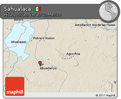 Shaded Relief 3D Map of Sahualaca