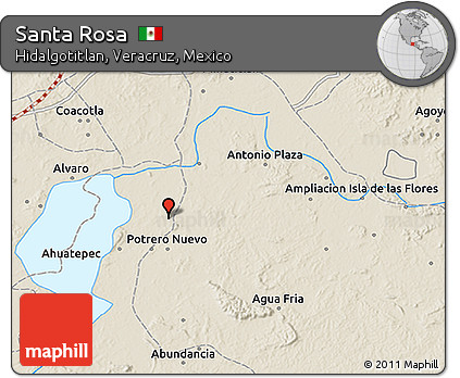 Shaded Relief 3D Map of Santa Rosa