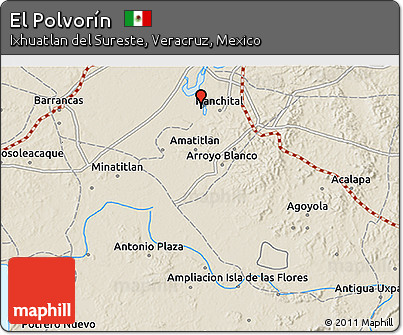 Shaded Relief 3D Map of El Polvorín