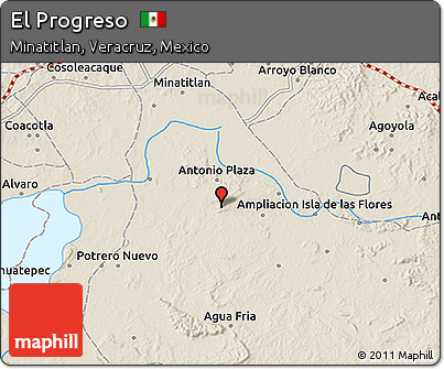 Shaded Relief 3D Map of El Progreso