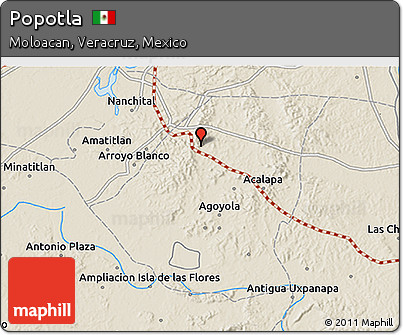Shaded Relief 3D Map of Popotla