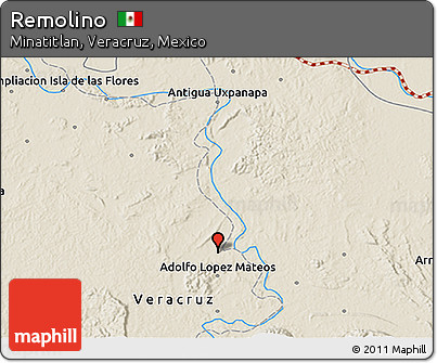 Shaded Relief 3D Map of Remolino