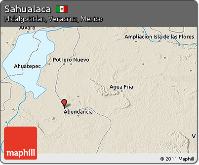 Shaded Relief 3D Map of Sahualaca