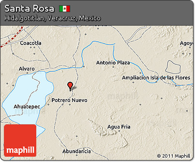 Shaded Relief 3D Map of Santa Rosa