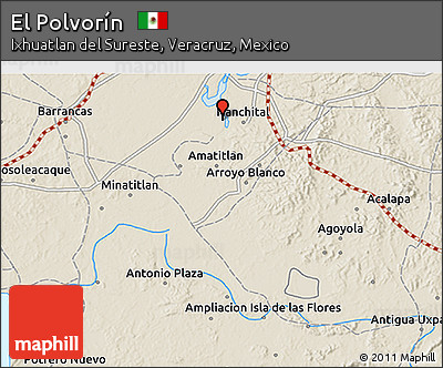 Shaded Relief 3D Map of El Polvorín