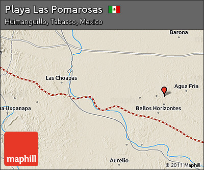 Shaded Relief 3D Map of Playa Las Pomarosas