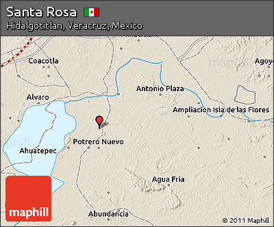Shaded Relief 3D Map of Santa Rosa