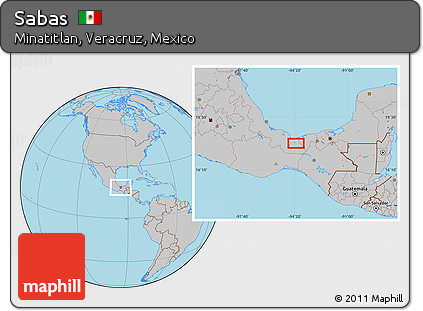 Gray Location Map of Sabas