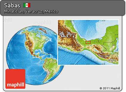 Physical Location Map of Sabas