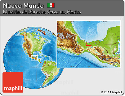 Physical Location Map of Nuevo Mundo